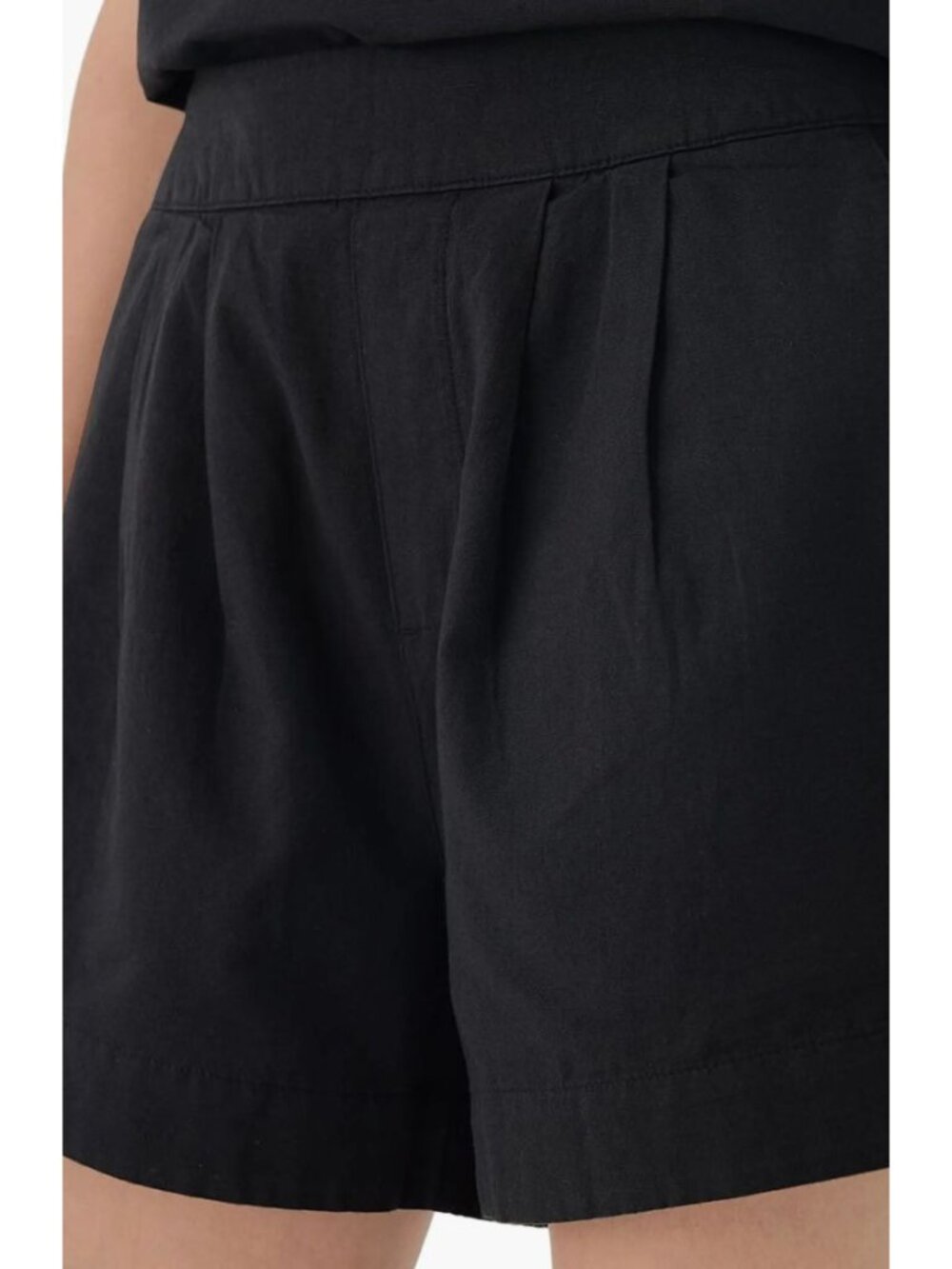Pact Canopy Linen High-Waisted Short Made Organic Cotton Linen Black-sz XL - Picture 2 of 10